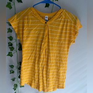 yellow and white striped shirt from old navy. size adult xs.